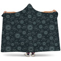 Blue Sun And Moon Pattern Print Hooded Blanket