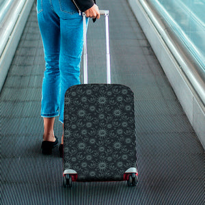Blue Sun And Moon Pattern Print Luggage Cover