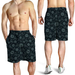 Blue Sun And Moon Pattern Print Men's Shorts