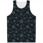 Blue Sun And Moon Pattern Print Men's Tank Top