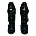 Blue Sun And Moon Pattern Print Muay Thai Shin Guards