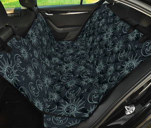 Blue Sun And Moon Pattern Print Pet Car Back Seat Cover