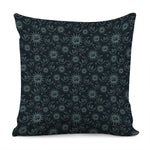 Blue Sun And Moon Pattern Print Pillow Cover