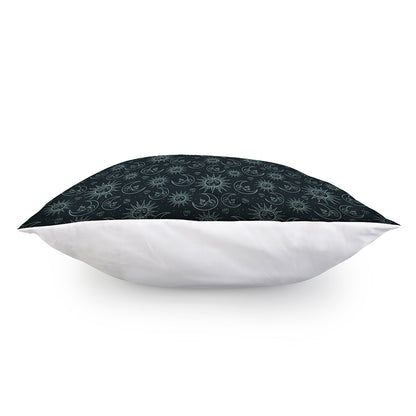 Blue Sun And Moon Pattern Print Pillow Cover