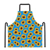 Blue Sunflower Pattern Print Apron