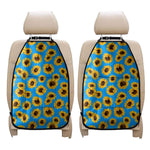 Blue Sunflower Pattern Print Car Seat Organizers