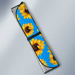 Blue Sunflower Pattern Print Car Sun Shade GearFrost