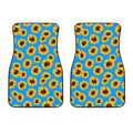 Blue Sunflower Pattern Print Front Car Floor Mats