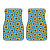 Blue Sunflower Pattern Print Front Car Floor Mats