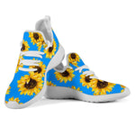 Blue Sunflower Pattern Print Mesh Knit Shoes GearFrost