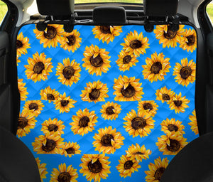 Blue Sunflower Pattern Print Pet Car Back Seat Cover