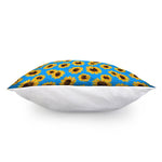 Blue Sunflower Pattern Print Pillow Cover