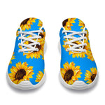 Blue Sunflower Pattern Print Sport Shoes GearFrost