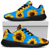 Blue Sunflower Pattern Print Sport Shoes GearFrost