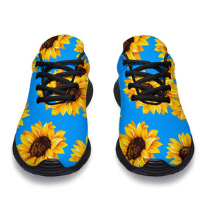 Blue Sunflower Pattern Print Sport Shoes GearFrost