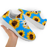 Blue Sunflower Pattern Print Sport Shoes GearFrost