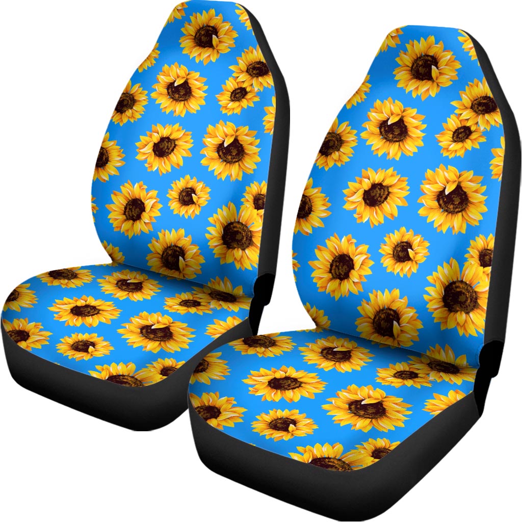 Blue Sunflower Pattern Print Universal Fit Car Seat Covers