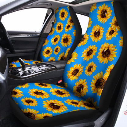 Blue Sunflower Pattern Print Universal Fit Car Seat Covers