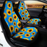 Blue Sunflower Pattern Print Universal Fit Car Seat Covers