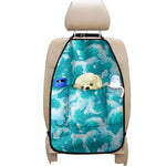 Blue Surfing Wave Pattern Print Car Seat Organizers