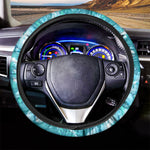 Blue Surfing Wave Pattern Print Car Steering Wheel Cover