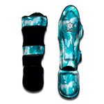 Blue Surfing Wave Pattern Print Muay Thai Shin Guard