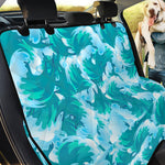 Blue Surfing Wave Pattern Print Pet Car Back Seat Cover