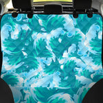 Blue Surfing Wave Pattern Print Pet Car Back Seat Cover