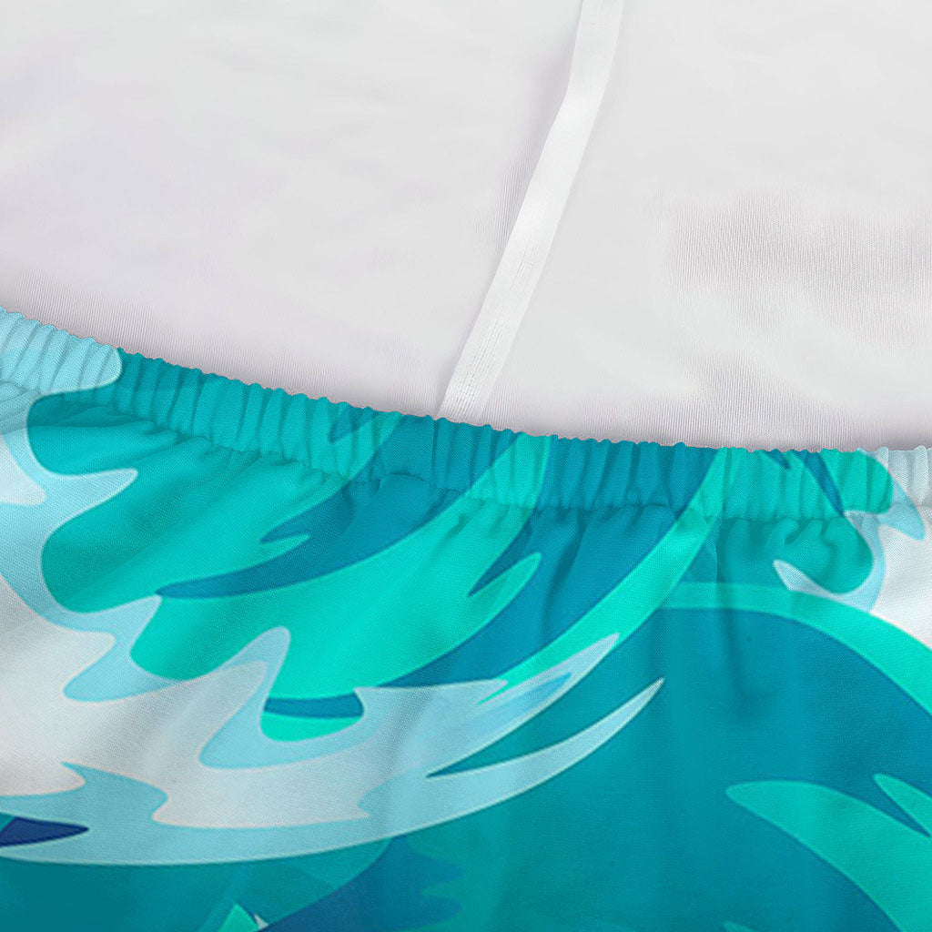 Blue Surfing Wave Pattern Print Sofa Cover