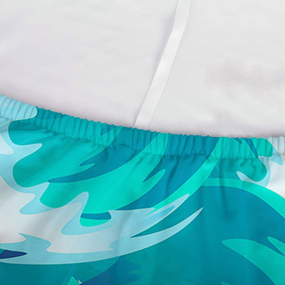 Blue Surfing Wave Pattern Print Sofa Cover