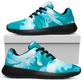 Blue Surfing Wave Pattern Print Walking Shoes
