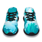 Blue Surfing Wave Pattern Print Sport Shoes GearFrost