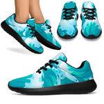 Blue Surfing Wave Pattern Print Sport Shoes GearFrost