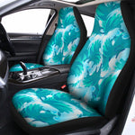 Blue Surfing Wave Pattern Print Universal Fit Car Seat Covers