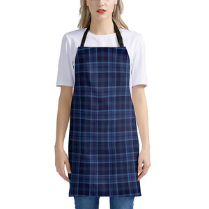 Blue Tartan Pattern Print Apron