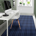 Blue Tartan Pattern Print Area Rug