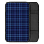 Blue Tartan Pattern Print Car Center Console Cover