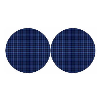Blue Tartan Pattern Print Car Coasters