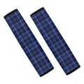 Blue Tartan Pattern Print Car Seat Belt Covers