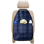 Blue Tartan Pattern Print Car Seat Organizers
