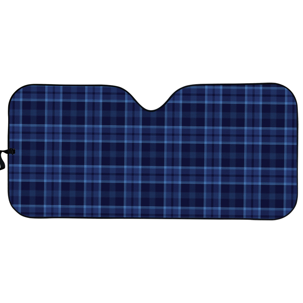 Blue Tartan Pattern Print Car Sun Shade