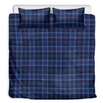 Blue Tartan Pattern Print Duvet Cover Bedding Set