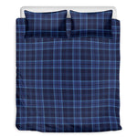Blue Tartan Pattern Print Duvet Cover Bedding Set