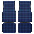 Blue Tartan Pattern Print Front and Back Car Floor Mats