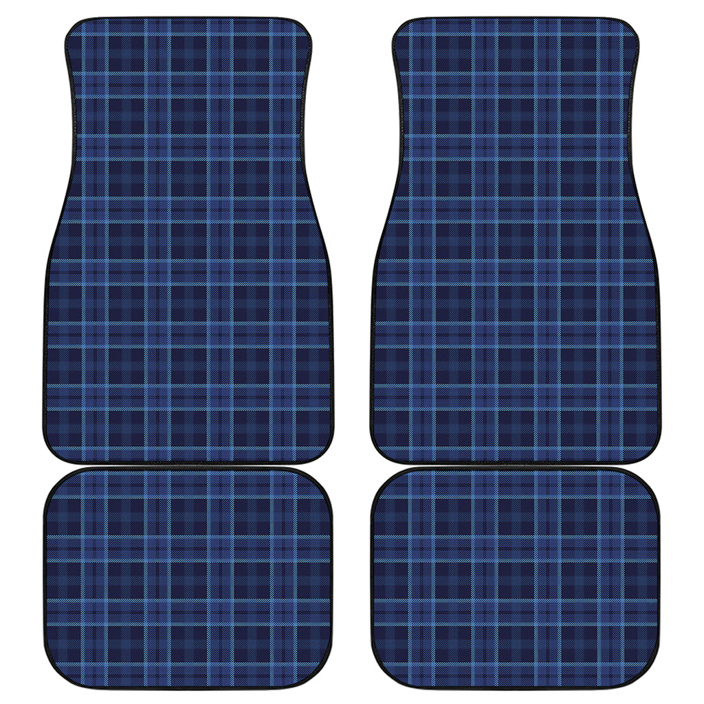 Blue Tartan Pattern Print Front and Back Car Floor Mats