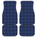 Blue Tartan Pattern Print Front and Back Car Floor Mats