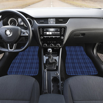 Blue Tartan Pattern Print Front and Back Car Floor Mats