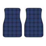 Blue Tartan Pattern Print Front Car Floor Mats