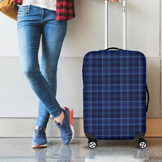 Blue Tartan Pattern Print Luggage Cover