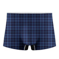 Blue Tartan Pattern Print Men's Boxer Briefs